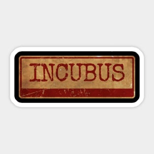 Incubus Text gold siple retro, vintage Sticker